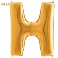 H Harf Folyo Balon – Gold – 100 cm (40 inch)