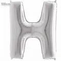 H Harf Folyo Balon – Gümüş – 100 cm (40 inch)