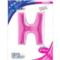 H Harf Folyo Balon – Pembe – 100 cm (40 inch)