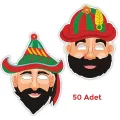 Hacivat Karagöz Kağıt Maske (50 Adet)