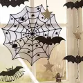 Halloween Siyah Dantel Örümcek Ağı Örtü ve Dekor 100 cm
