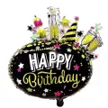 Happy Birthday Folyo Balon Siyah (76x60 cm)