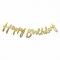 Happy Birthday Gold Kaligrafi Banner 110 cm