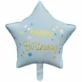 Happy Birthday Mavi Yıldız Folyo Balon (45 cm)