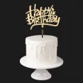 Happy Birthday Pleksi Pasta Süsü Gold Model-2