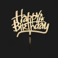 Happy Birthday Pleksi Pasta Süsü Gold Model-2