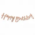Happy Birthday Rose Gold Kaligrafi Banner 110 cm