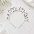 Happy Birthday Taşlı Lüks Taç Gümüş