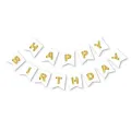 Happy Birthday Yazısı Beyaz Üzeri Gold 210 cm