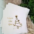Happy New Year Gold Varaklı Peçete Beyaz 16 Adet