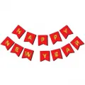 Happy New Year Kırmızı Gold Banner 200 cm