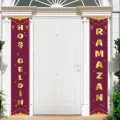 Hoş Geldin Ramazan Asma Afiş Bordo (2li - 155x30 cm)