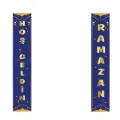 Hoş Geldin Ramazan Asma Afiş Mavi (2li - 155x30 cm)