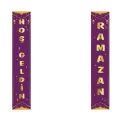 Hoş Geldin Ramazan Asma Afiş Mor (2li - 155x30 cm)