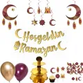 Hoş Geldin Ramazan Bordo Dekor Seti 8 Parça