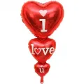 I Love you 3lu Kalp Folyo Balon (50x100 cm)