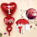 I Love you 3lu Kalp Folyo Balon (50x100 cm)