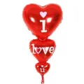 I Love you 3lu Kalp Folyo Balon (50x100 cm)
