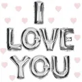 I LOVE YOU Folyo Balon Gümüş (35 cm)