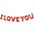 I LOVE YOU Kırmızı Kalpli Folyo Balon Seti 35 cm
