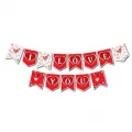 I Love You Kırmızı Zigzag Banner 190 cm