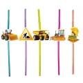 İnşaat Temalı Artistik Pipet (10 Adet)