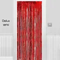 Işıltılı Duvar ve Kapı Perdesi Kırmızı 100*200 cm
