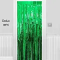 Işıltılı Duvar ve Kapı Perdesi Yeşil 90x200 cm