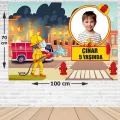 İtfaiyeci Doğum Günü Parti Afişi 70*100 cm