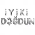 İyi ki Doğdun Folyo Balon Gümüş (35 cm)