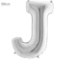 J Harf Folyo Balon – Gümüş – 100 cm (40 inch)