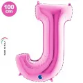 J Harf Folyo Balon – Pembe – 100 cm (40 inch)