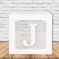 J - Harfi Şeffaf Kutu Beyaz 25 cm