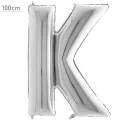 K Harf Folyo Balon – Gümüş – 100 cm (40 inch)