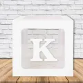 K - Harfi Şeffaf Kutu Beyaz 25 cm