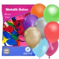 Karışık Balon Metalik 100 Adet