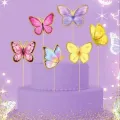 Kelebek Temalı Pasta Süsü Seti - 6lı