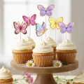 Kelebek Temalı Pasta Süsü Seti - 6lı