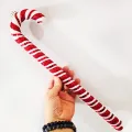 Kırmızı Beyaz Baston Şeker Simli (40 cm - 1 Adet)