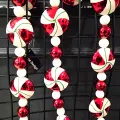 Kırmızı Beyaz ipe Dizili Şeker Süs Seti (Model 2 - 180 cm)