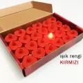 Kırmızı Kalpli Led Mum 1 adet