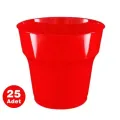 Kırmızı Plastik Bardak Lüks (25 adet)