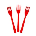 Kırmızı Plastik Çatal Lüks (25 adet)