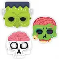 Korkunç Halloween Cadılar Bayramı Kağıt Maske 6 Adet