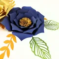 Kuran Okuyorum Kağıt Çiçek Seti (Lacivert - Gold)