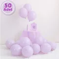 Makaron Balon Lila 50 Adet