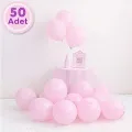 Makaron Balon Pembe 50 Adet