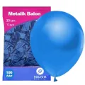 Mavi Balon Metalik 100 Adet
