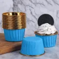 Mavi İçi Gold Lüks Muffin Kek Kapsülü 25 adet
