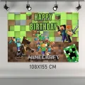 Minecraft Doğum Günü Parti Afişi (108x155 cm)
